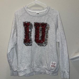 Sequin pink IU crewneck